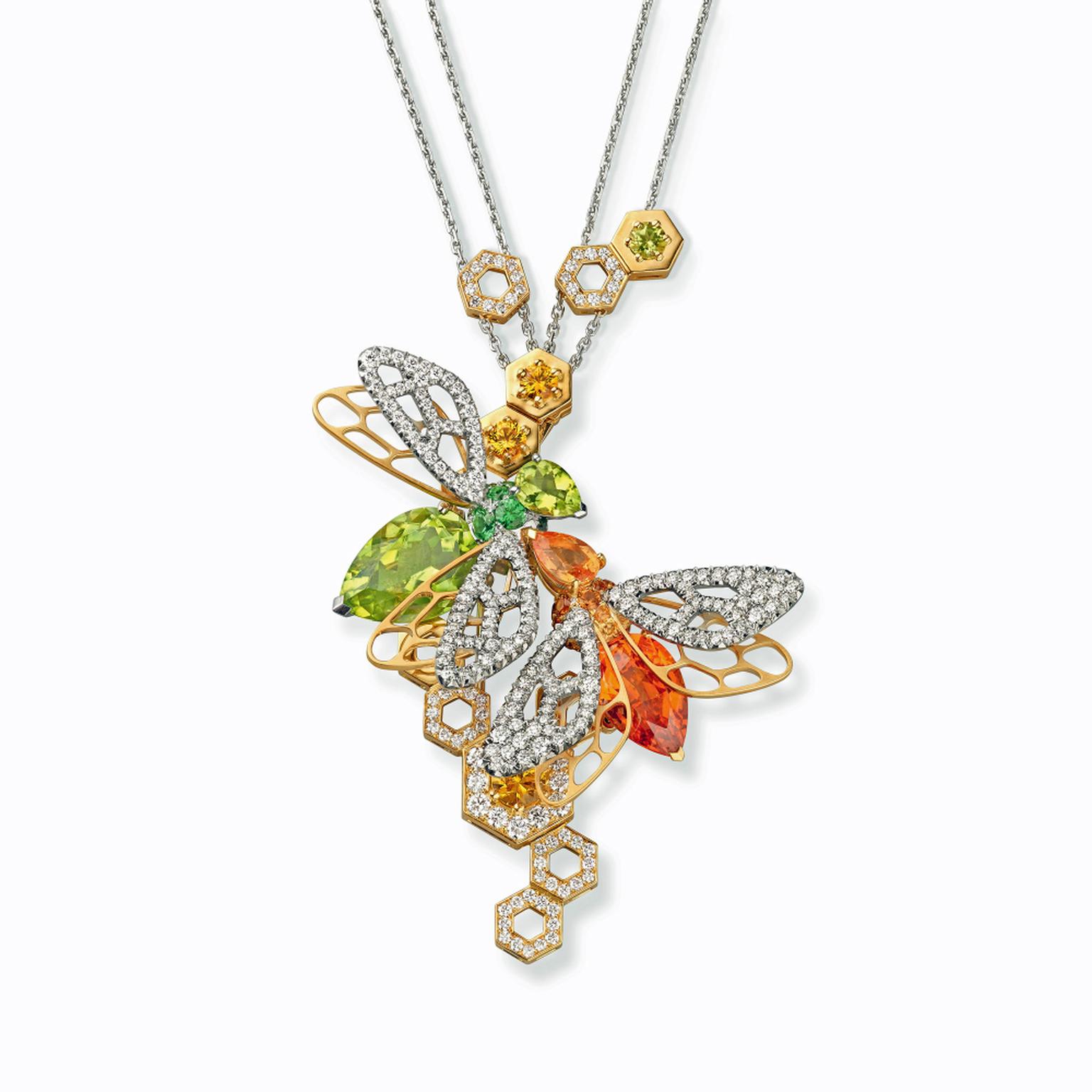 Chaumet Abeille Mandarin garnet and peridot necklace