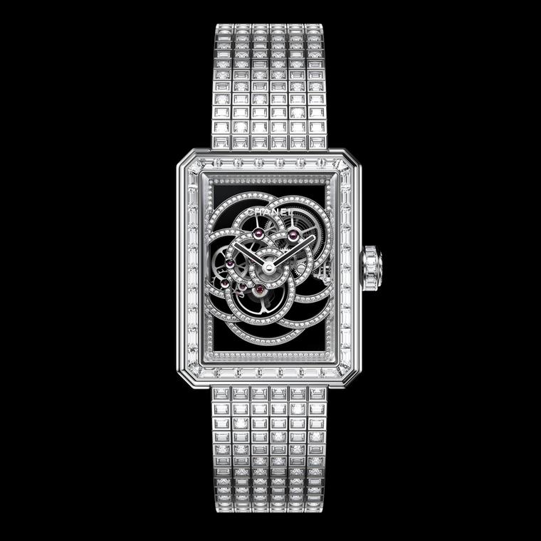 Chanel Première camellia skeleton watch