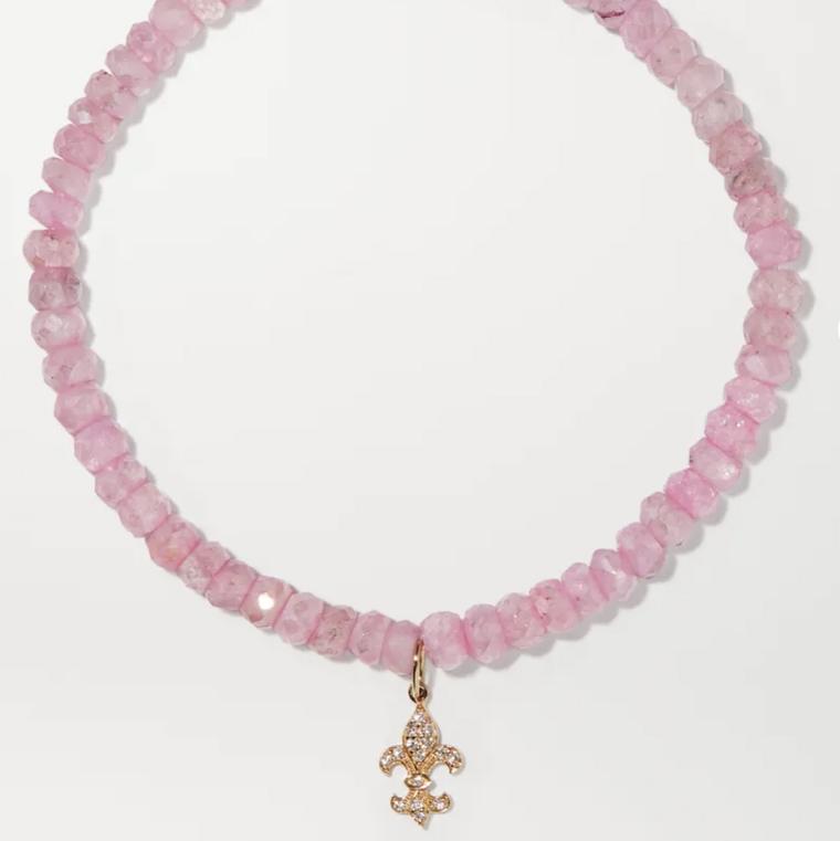 SYDNEY EVAN Small Fleur de Lis 18-karat gold, grapolite and diamond bracelet  £500