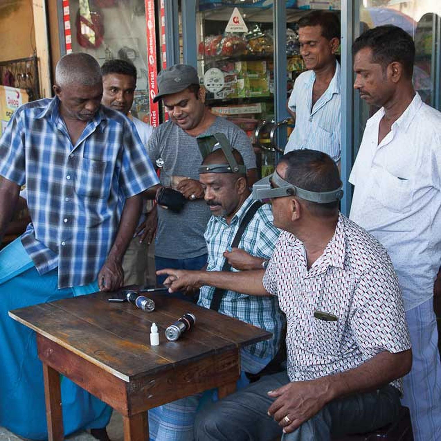 Trading at the gem market in Sri Lanka