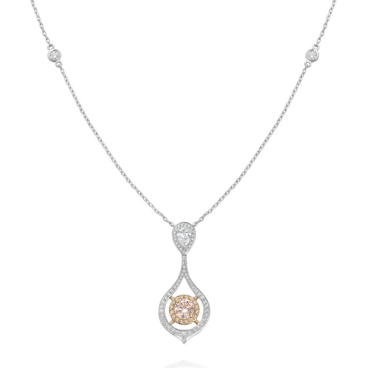 Boodles Finely Coloured Wisteria pink diamond necklace