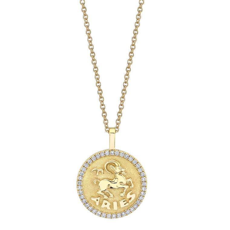 Anita Ko Zodiac coin medallion necklace