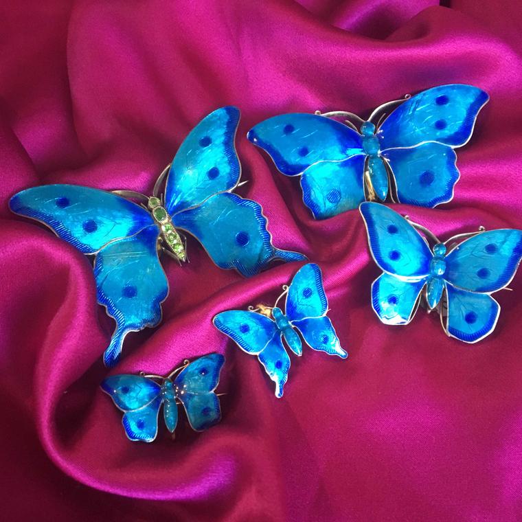 Lots 130 to 133 Child & Child butterfly brooches circa 1905 sold as three lots. Estimate of  £400– 2000.