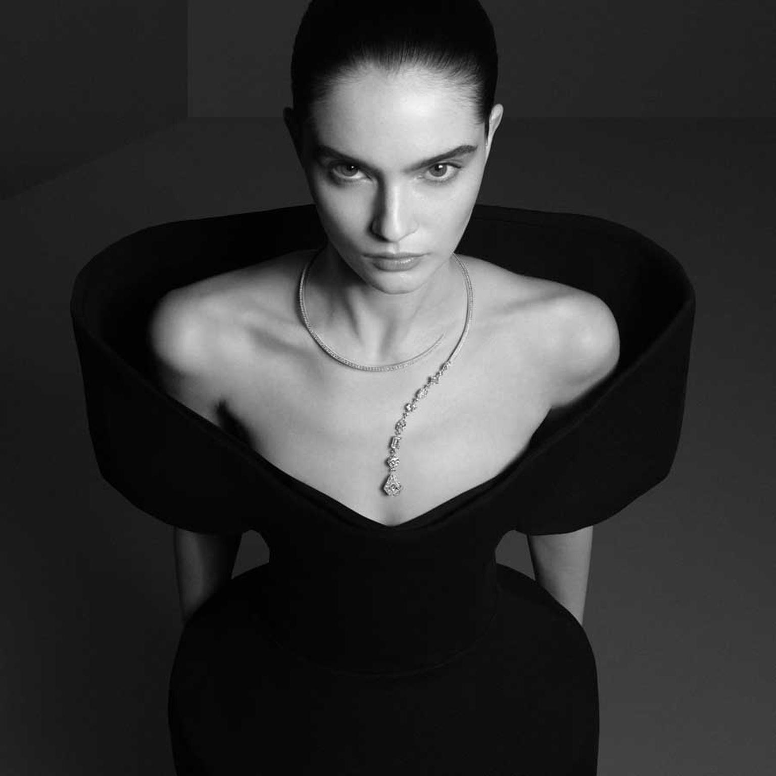 Boucheron The Spark necklace on model