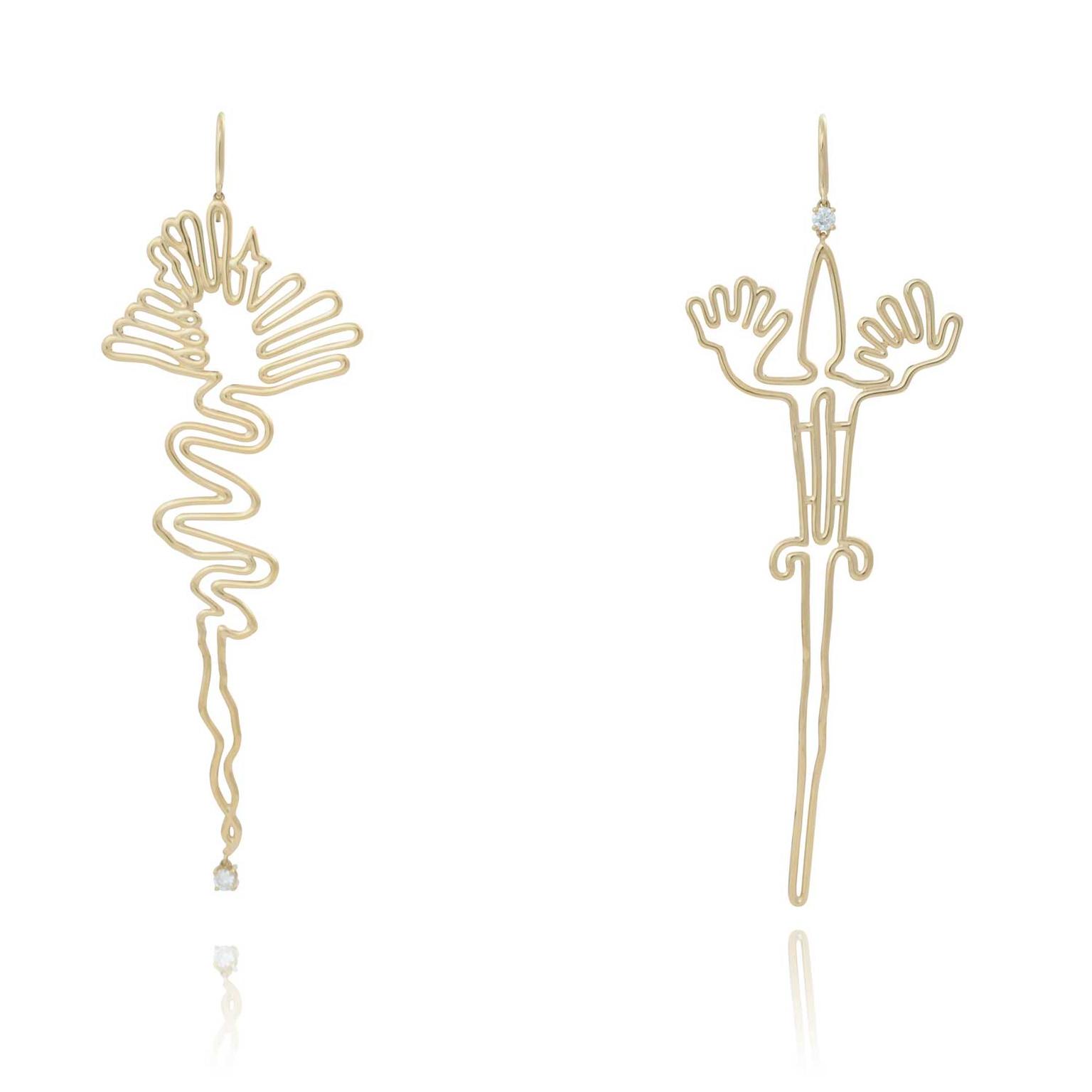 Lydia Courteille asymmetric Nazca earrings