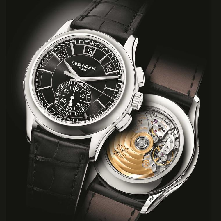 Patek Philippe Annual Calendar Chronograph 5905P black dial front and back
