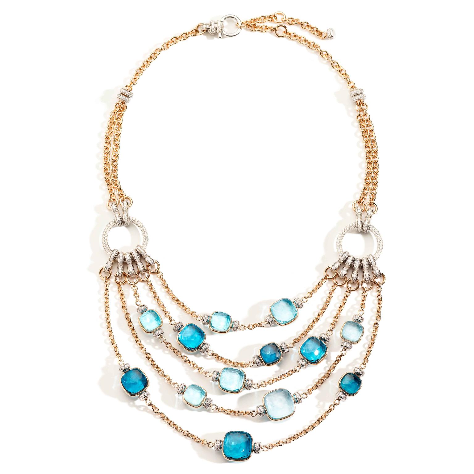 Pomellato Nudo collier plastron with Blue Topaz - LA GIOIA DI POMELLATO