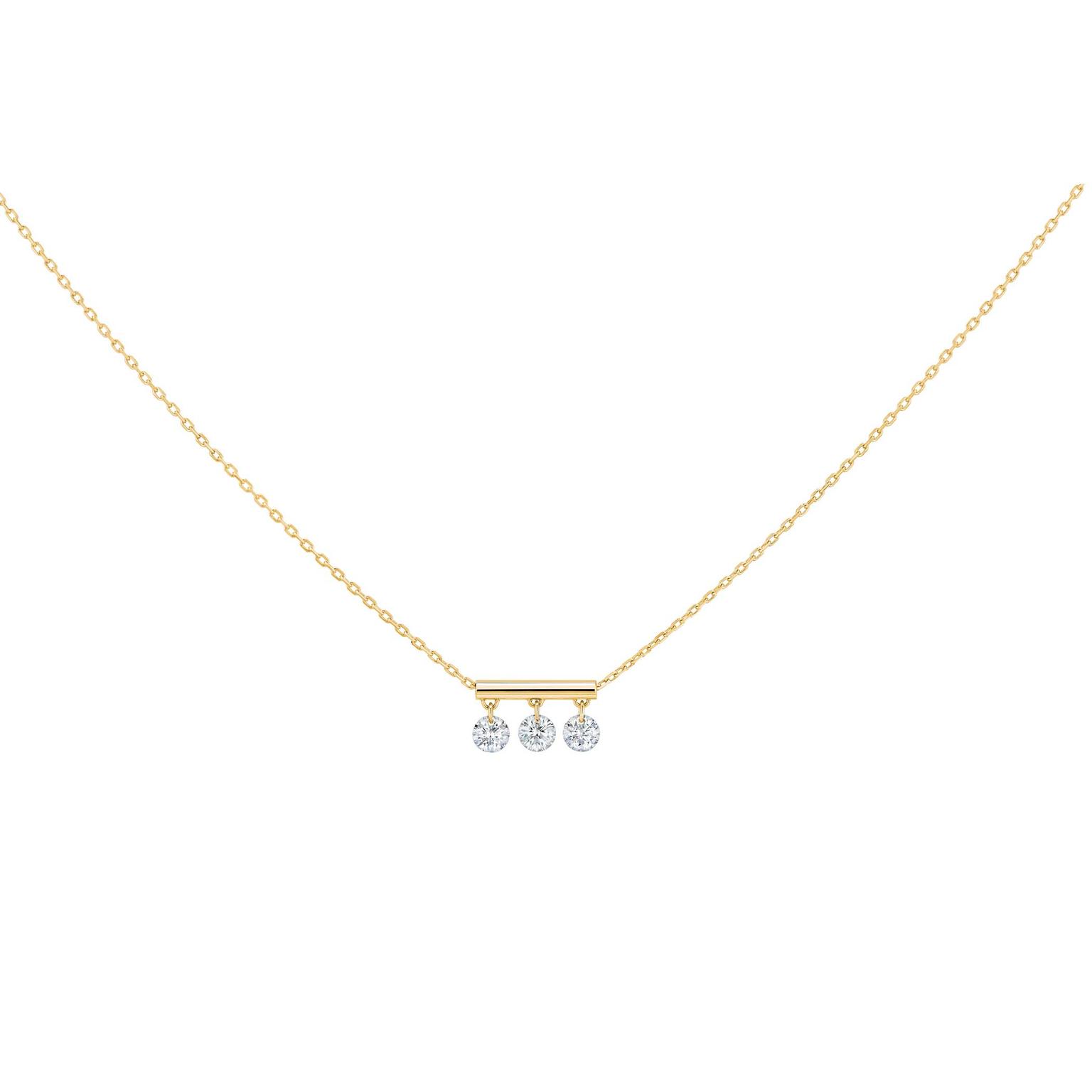 La Brune & La Blonde Pampilles necklace with brilliant-cut diamonds on a gold chain