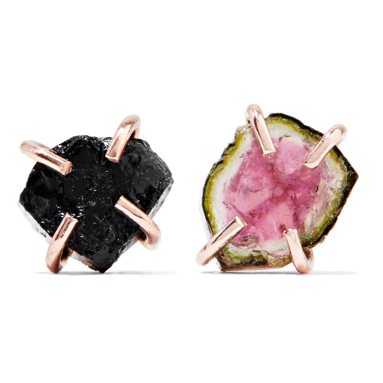 Melissa Joy Manning watermelon tourmaline stud earrings