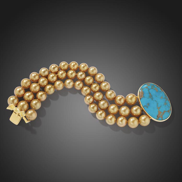 Pearl and turquoise bracelet by Assael