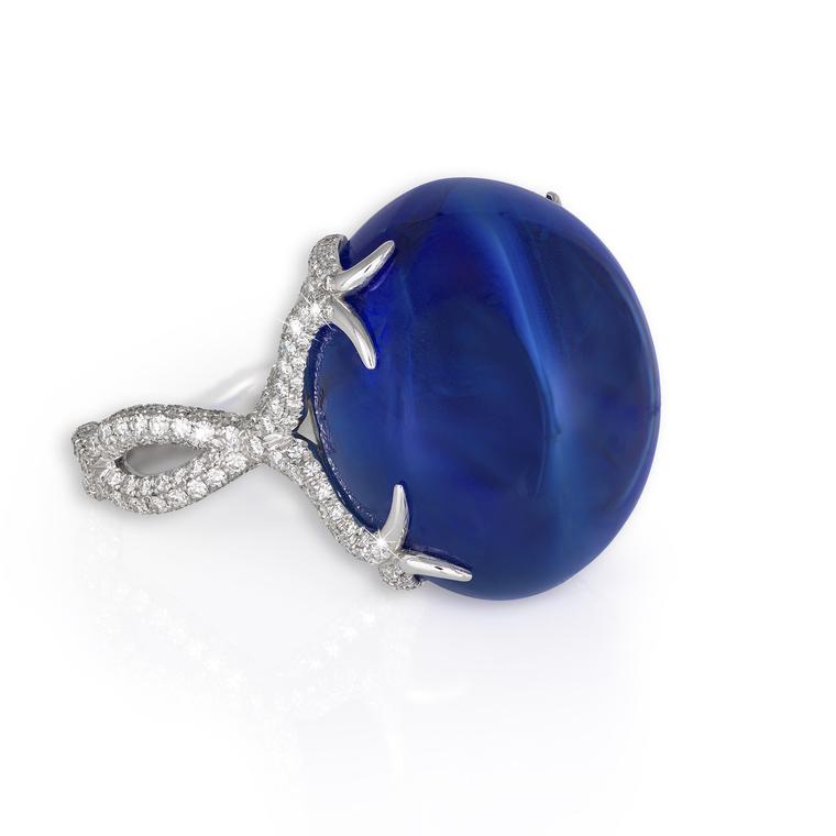 David Morris Burmese sapphire cabochon ring