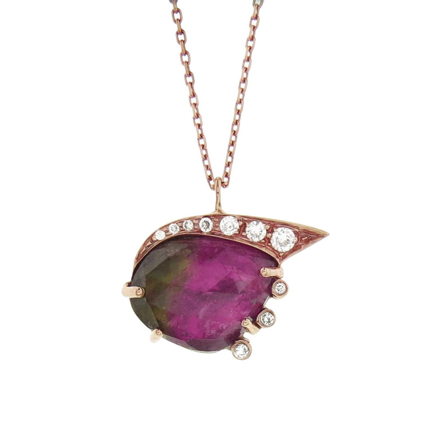 Celine d'Aoust watermelon tourmaline pendant