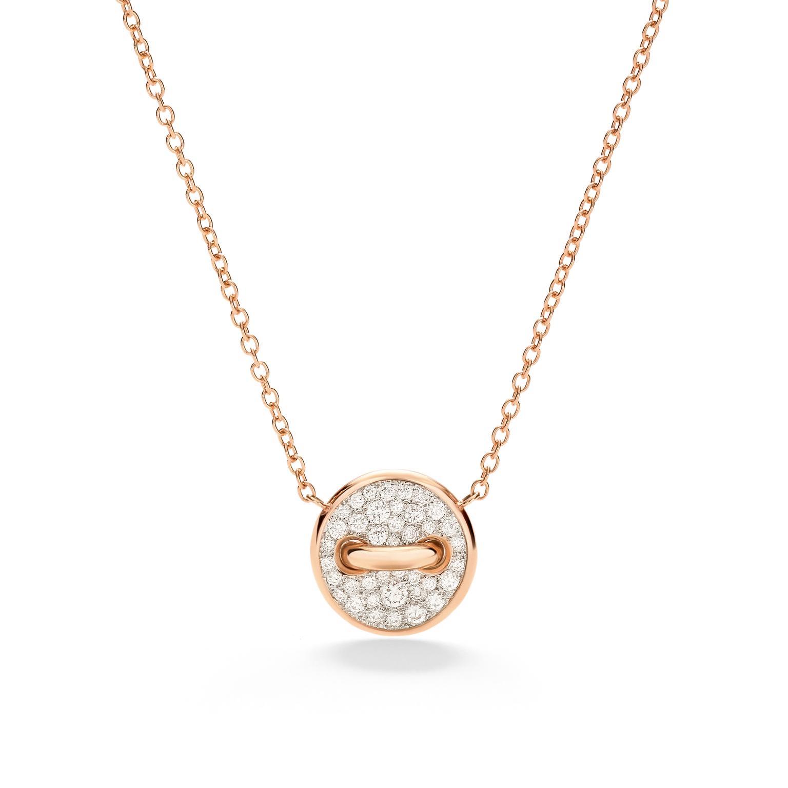 Pom Pom Dot POM diamond pave necklace by Pomellato