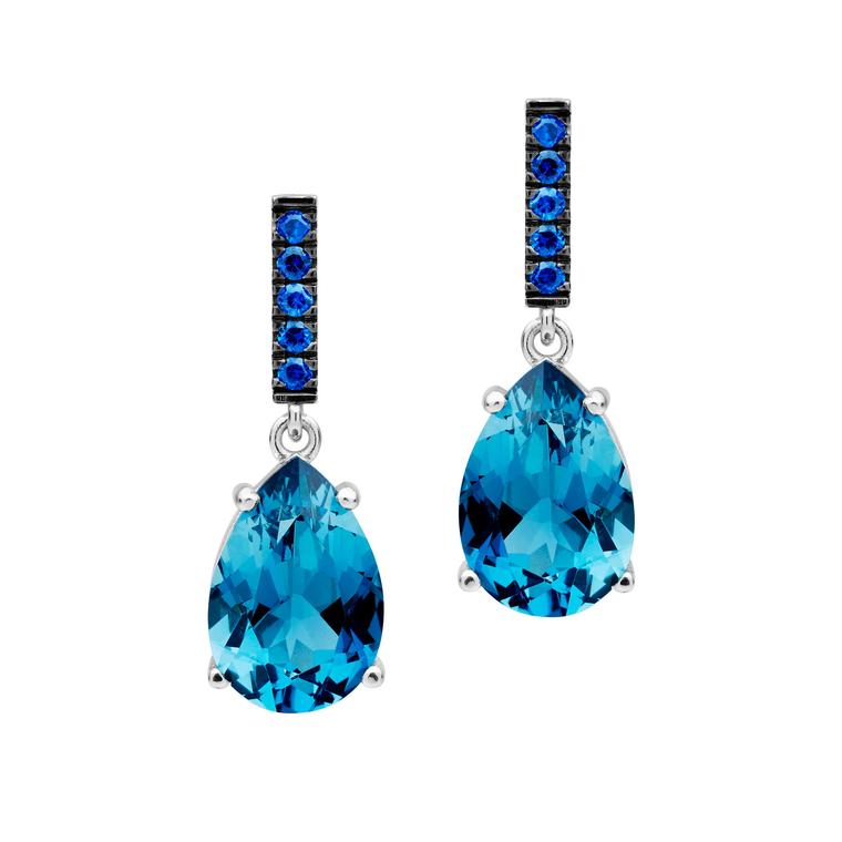Jan Logan London blue topaz and sapphire Tivoli earrings