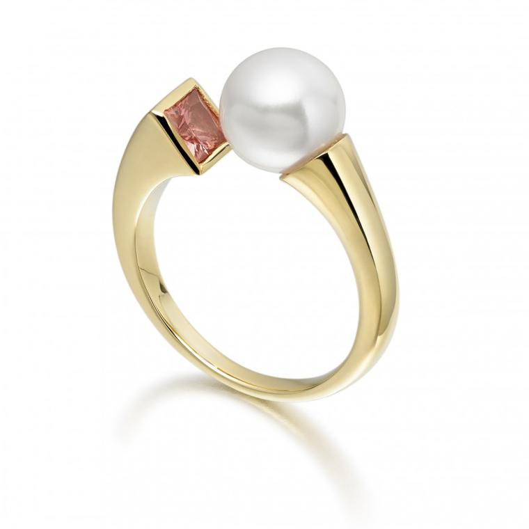 Winterson Amber Eclipse Akoya pearl ring