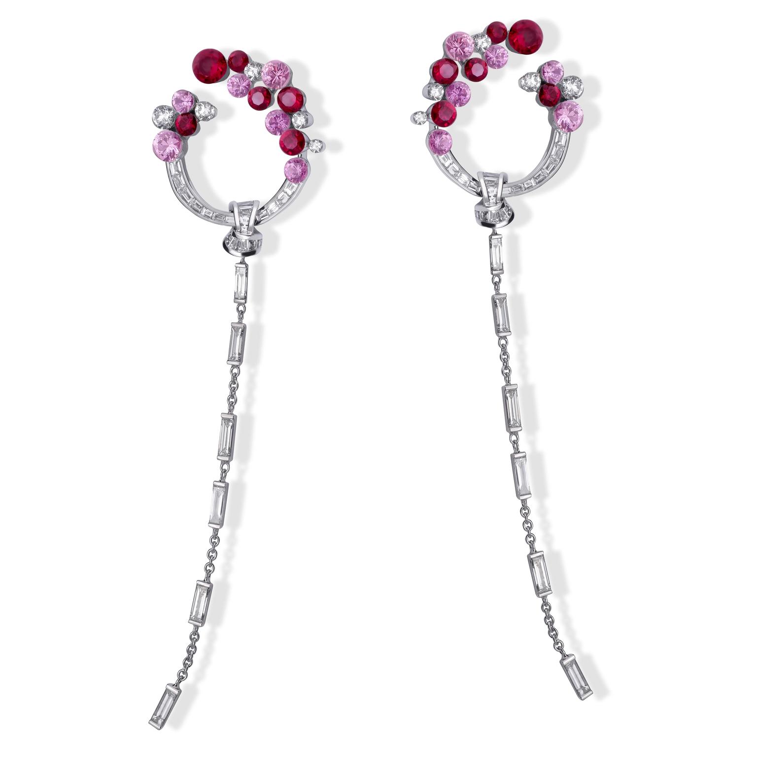 Stenzhorn Una ruby and pink sapphire earrings