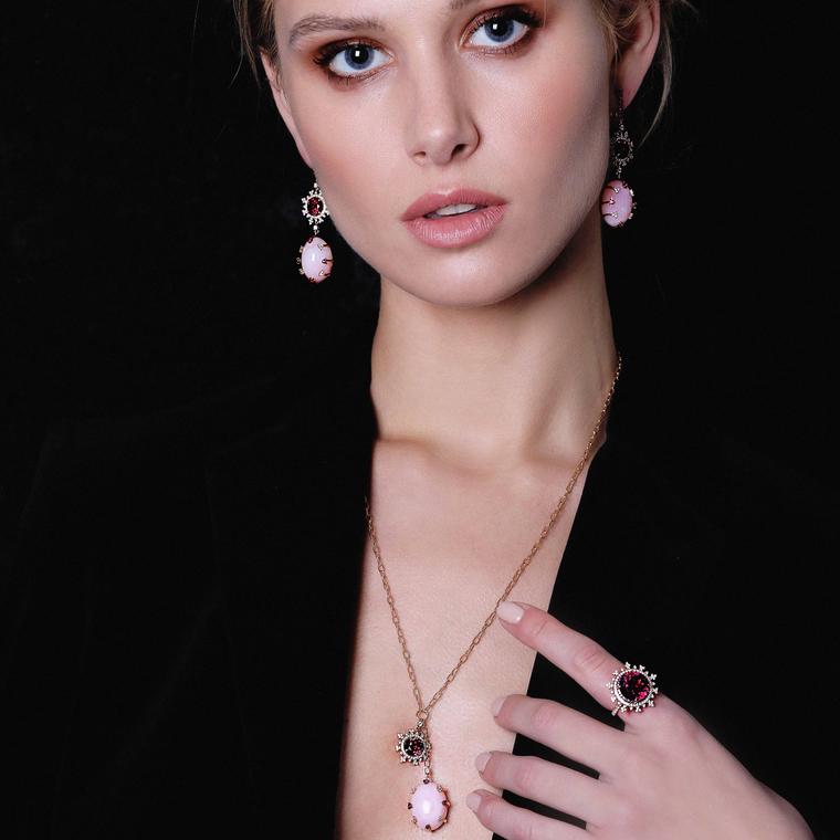 Nadine Aysoy neklace, earrings and rings