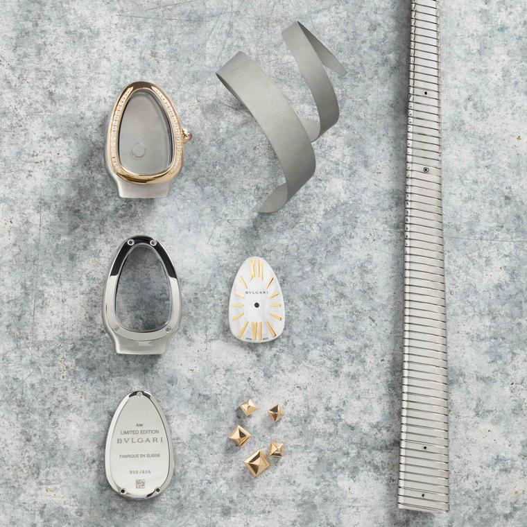 Parts of a Serpenti Tubogas watch by Bvlgari