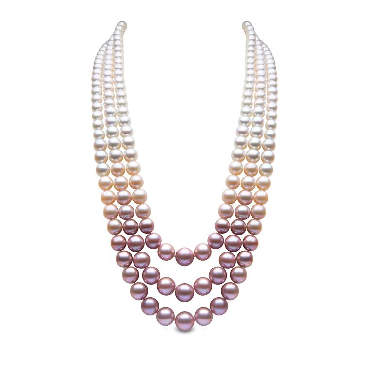 YOKO London graduated pink pearl necklace