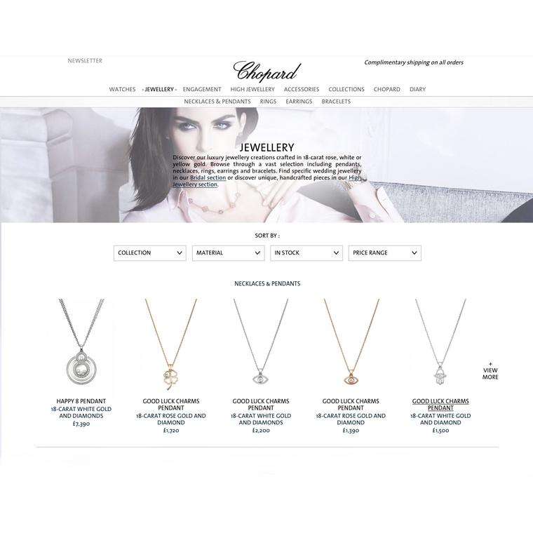 Chopard e-boutique jewellery