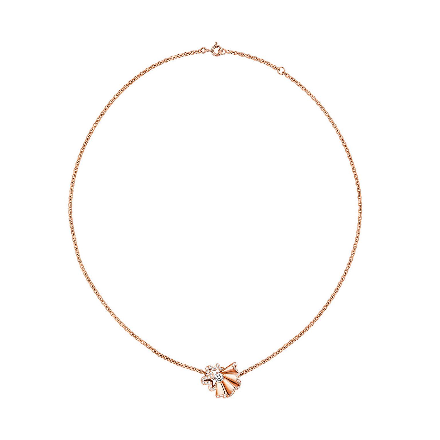 Archi Dior Cocotte collier rose gold and diamond necklace