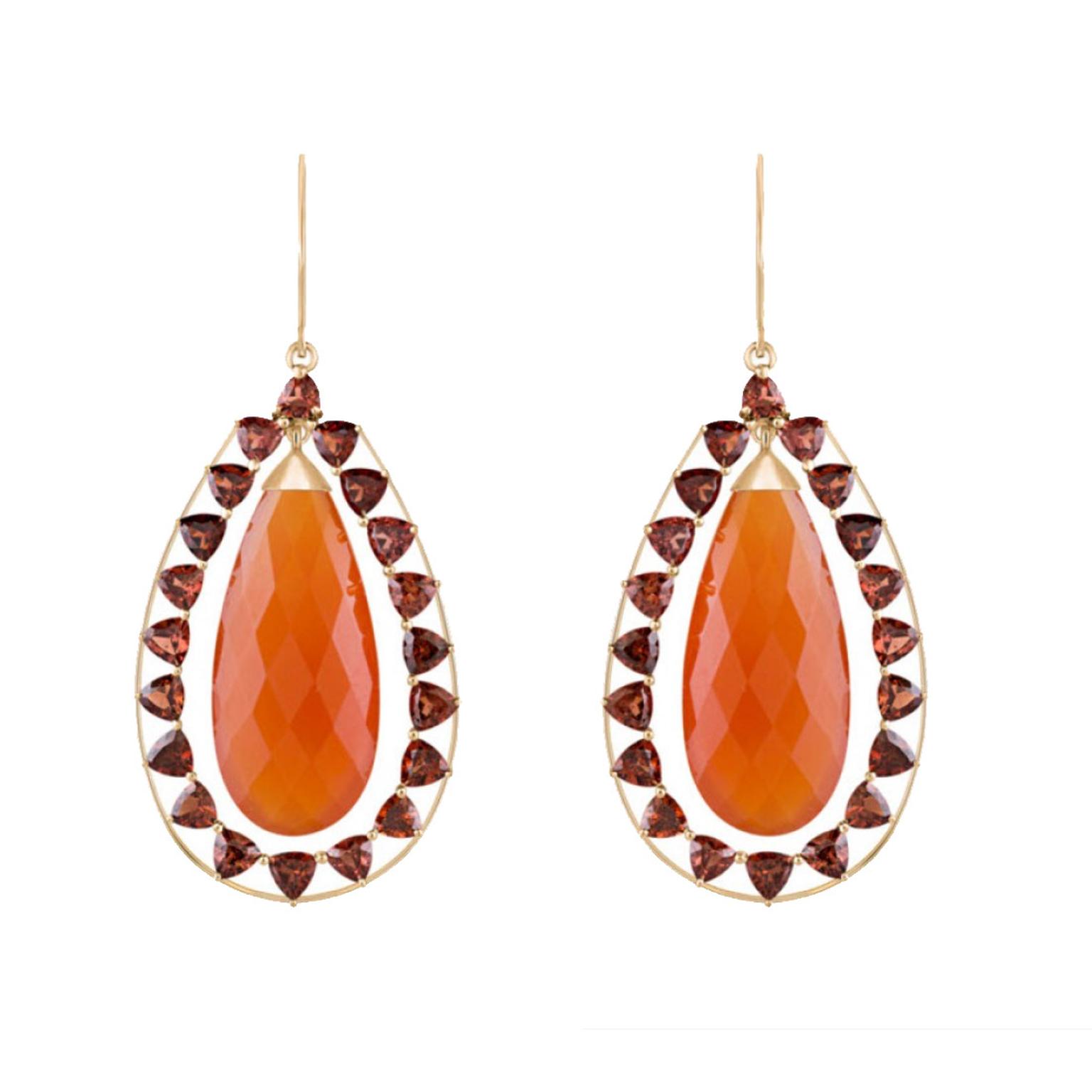 Arya Esha Briolette Carnelian earrings