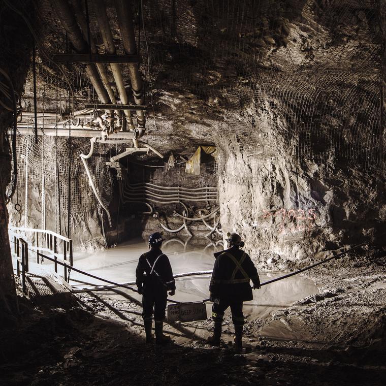 Underground at the Diavik diamond mine