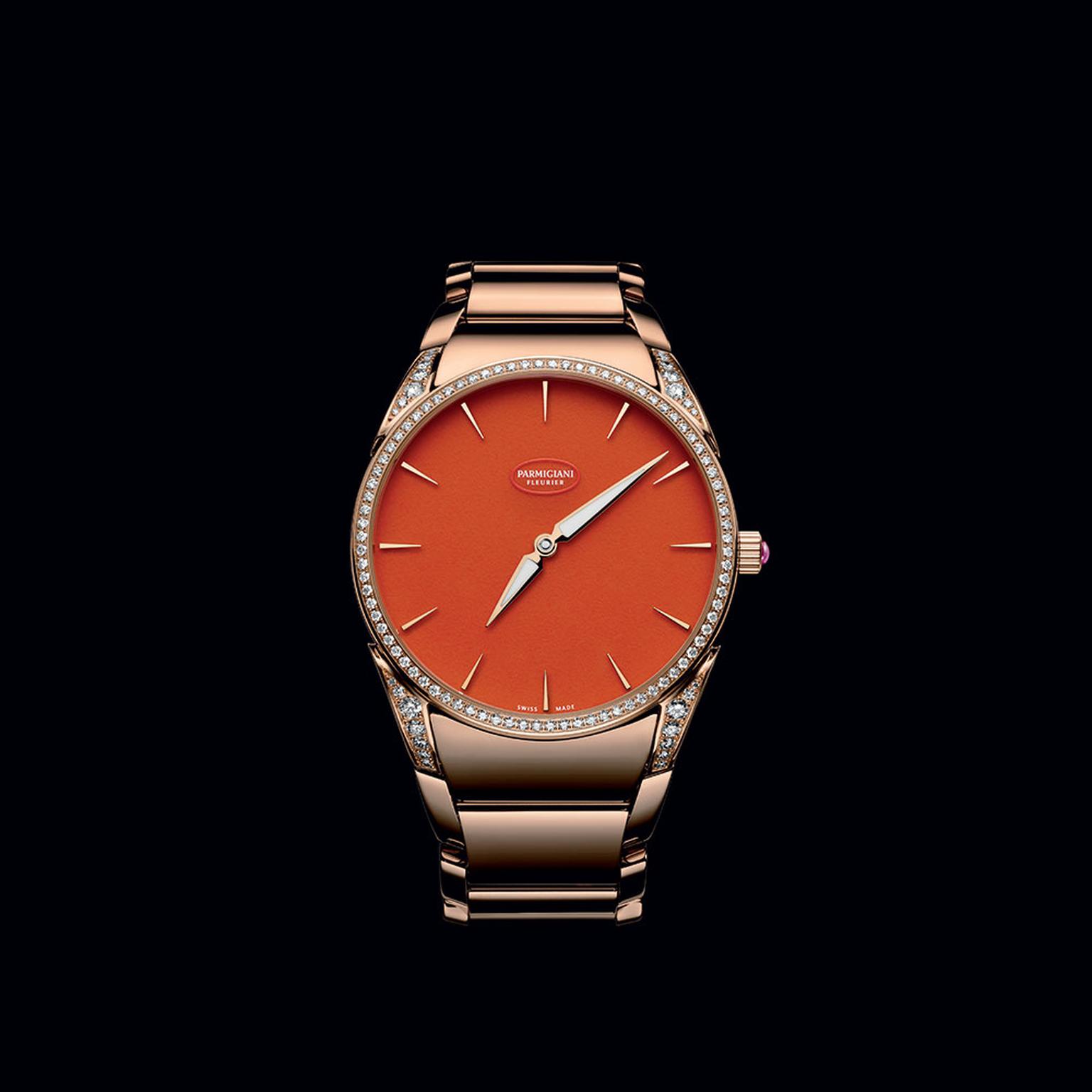 Parmiginai Tonda 1950 Poppy watch with an aventurine dial