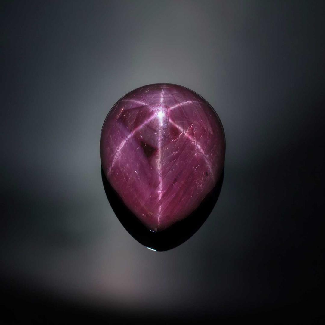 52.36 carat Misty Star ruby, part of the Mountain Star Ruby