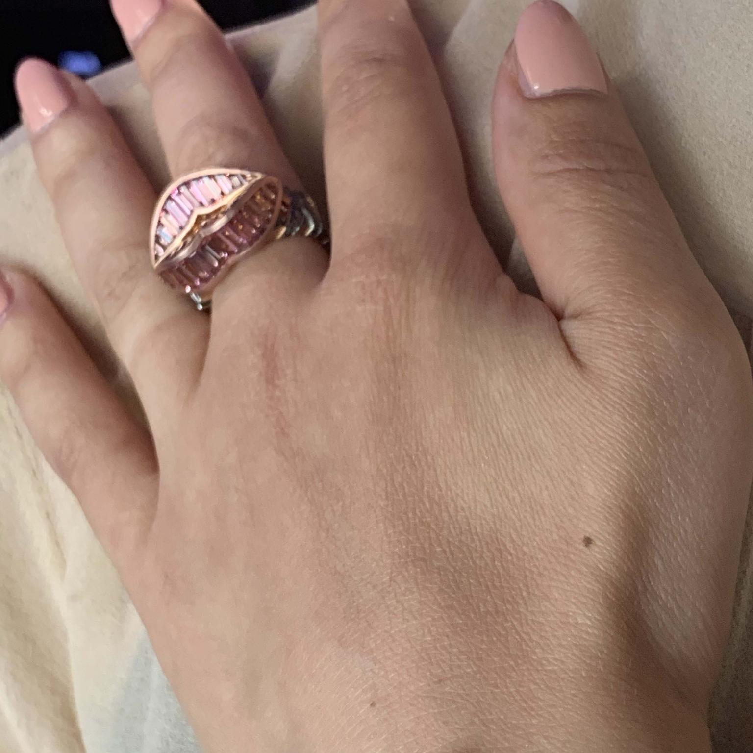 Lydia Courteille La Vie en Rose Collection ring on finger