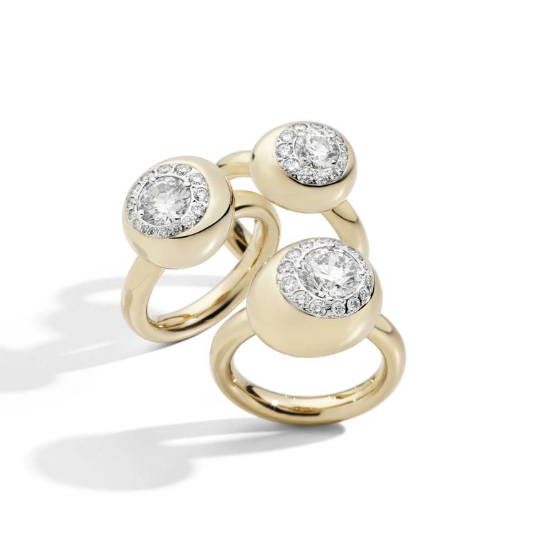 Pomellato Nuvola rose gold diamond rings 