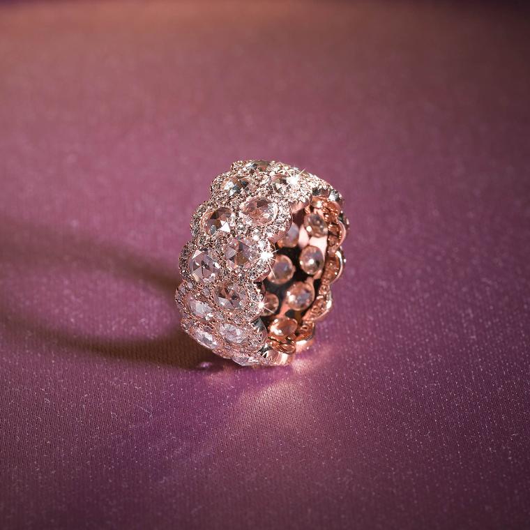 David Morris rose cut eternity band