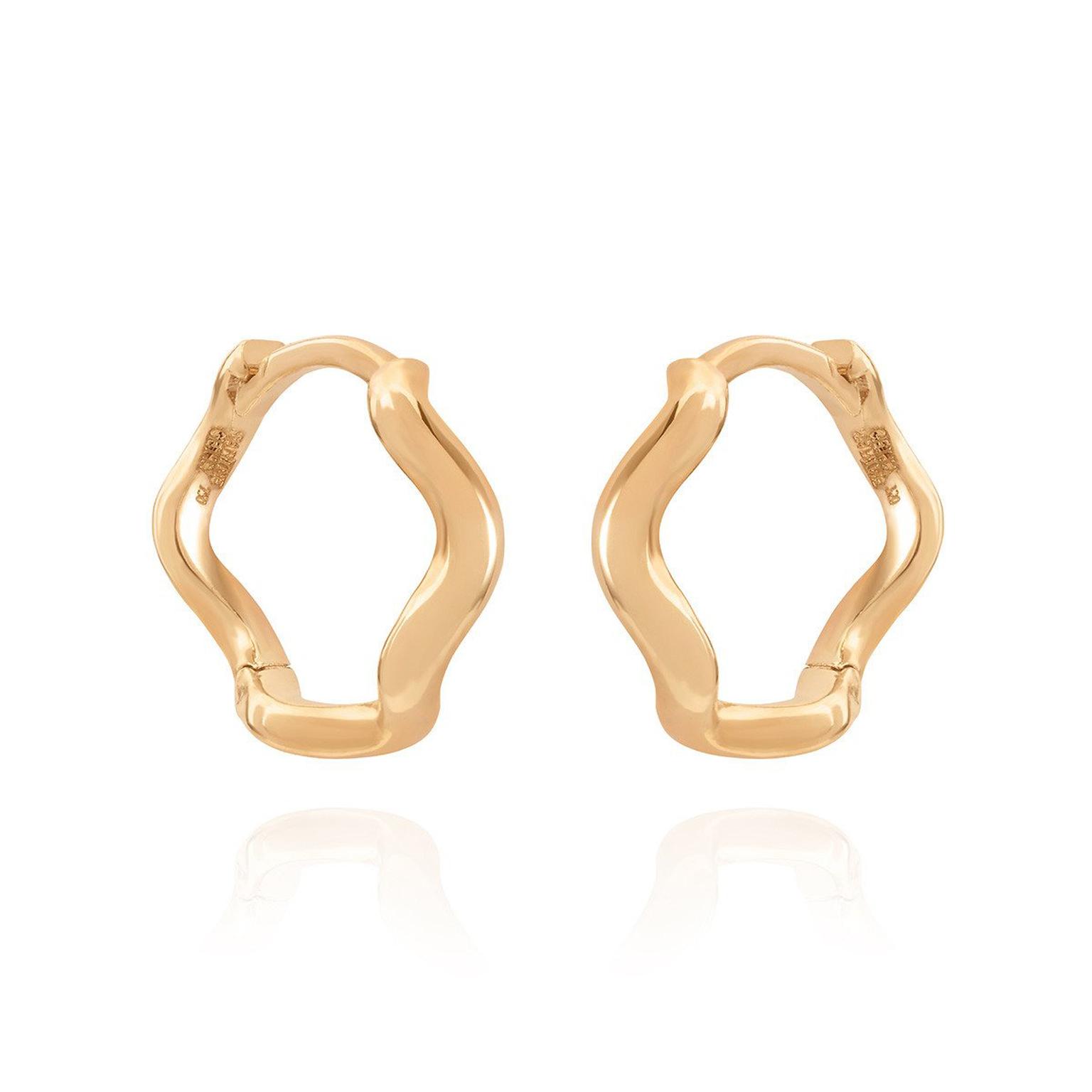 Sabine Getty Baby Memphis rose gold Wave Huggie Hoops