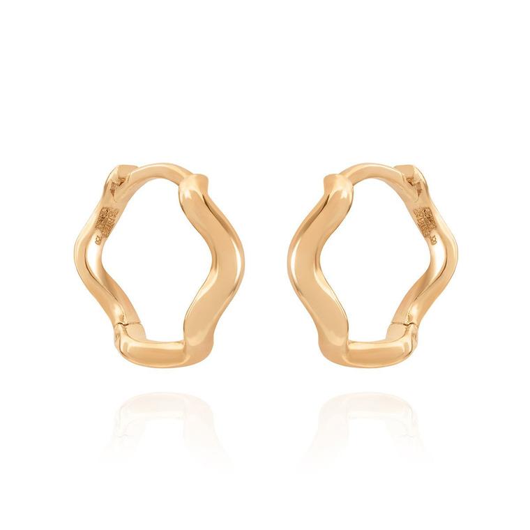 Sabine Getty Baby Memphis rose gold Wave Huggie Hoops