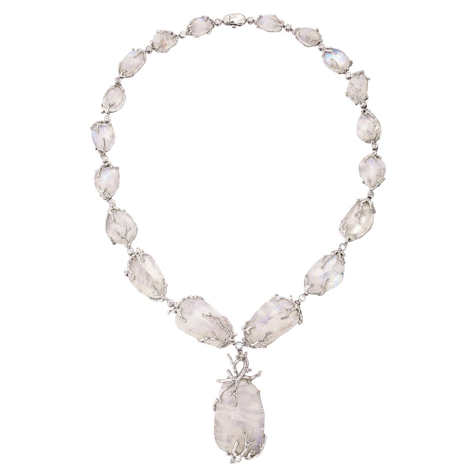 AENEA Alaria rainbow moonstone necklace