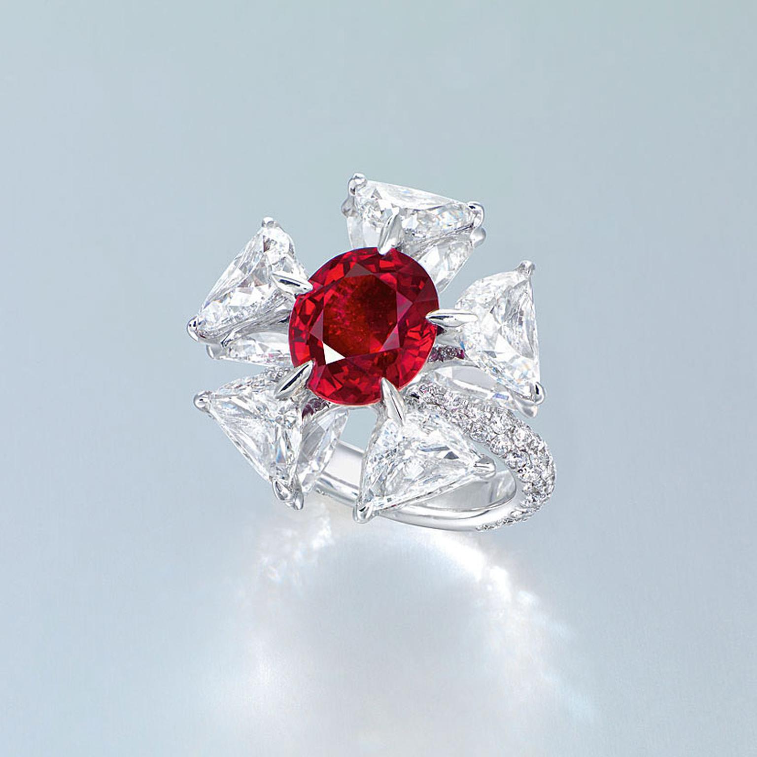 Edmond Chin diamond and ruby ring