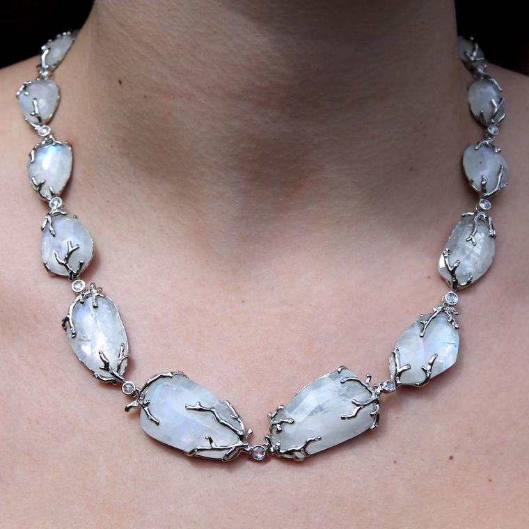 AENEA Alaria rainbow moonstone necklace