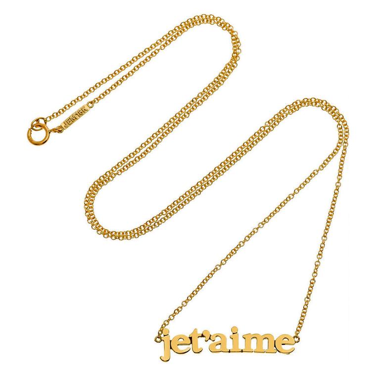 Jennifer Meyer yellow gold Je t'aime necklace