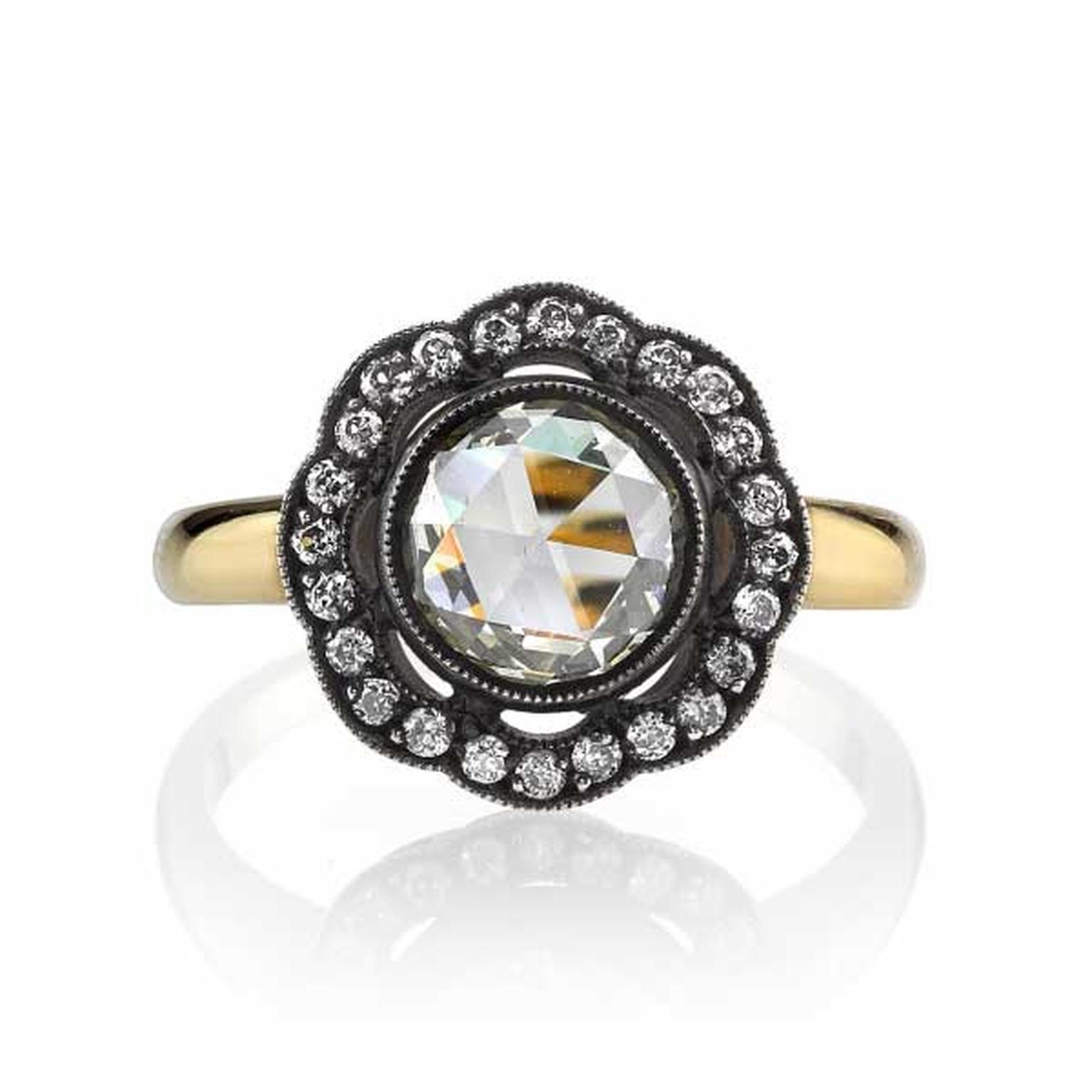 Single Stone rose-cut diamond ring