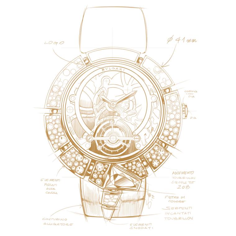 Bulgari Serpenti Incantati Tourbillon sketch