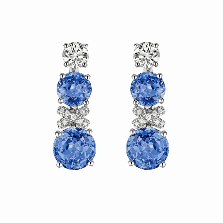 Chaumet high jewellery Liens Ceylon sapphire earrings