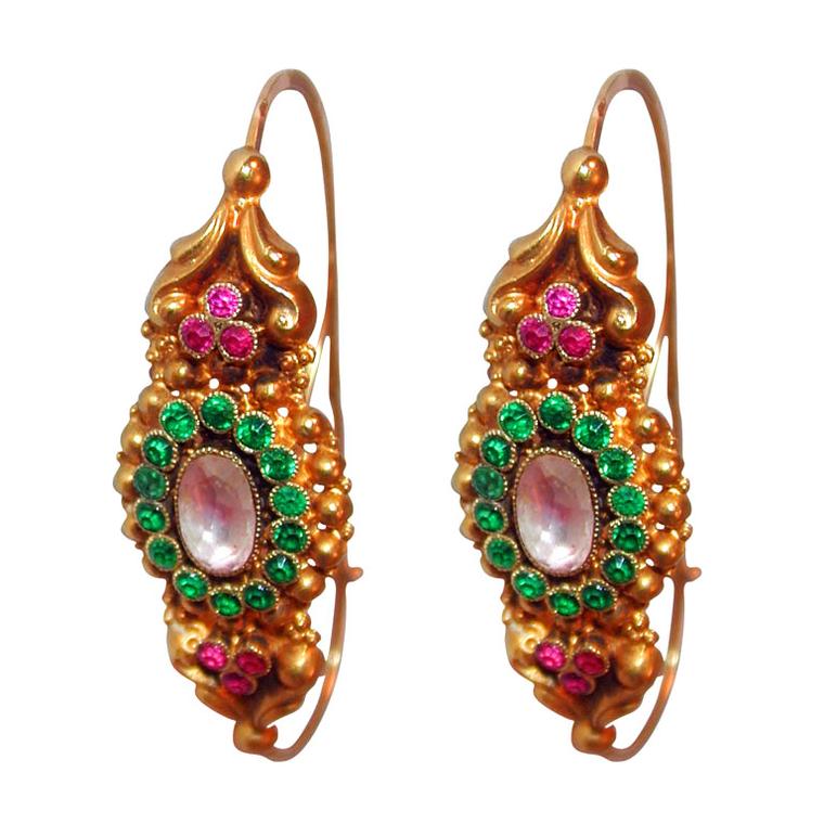 The Spare Room Antiques Iberian emerald earrings