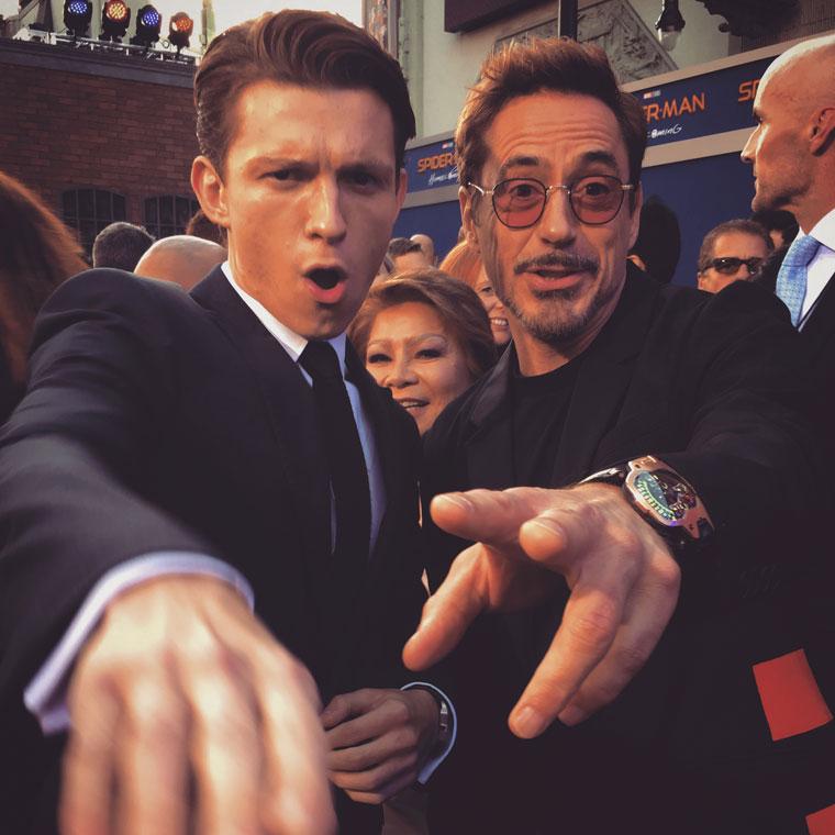 Tom Holland and Robert Downey Jr. wearing Urwerk UR-110 watch