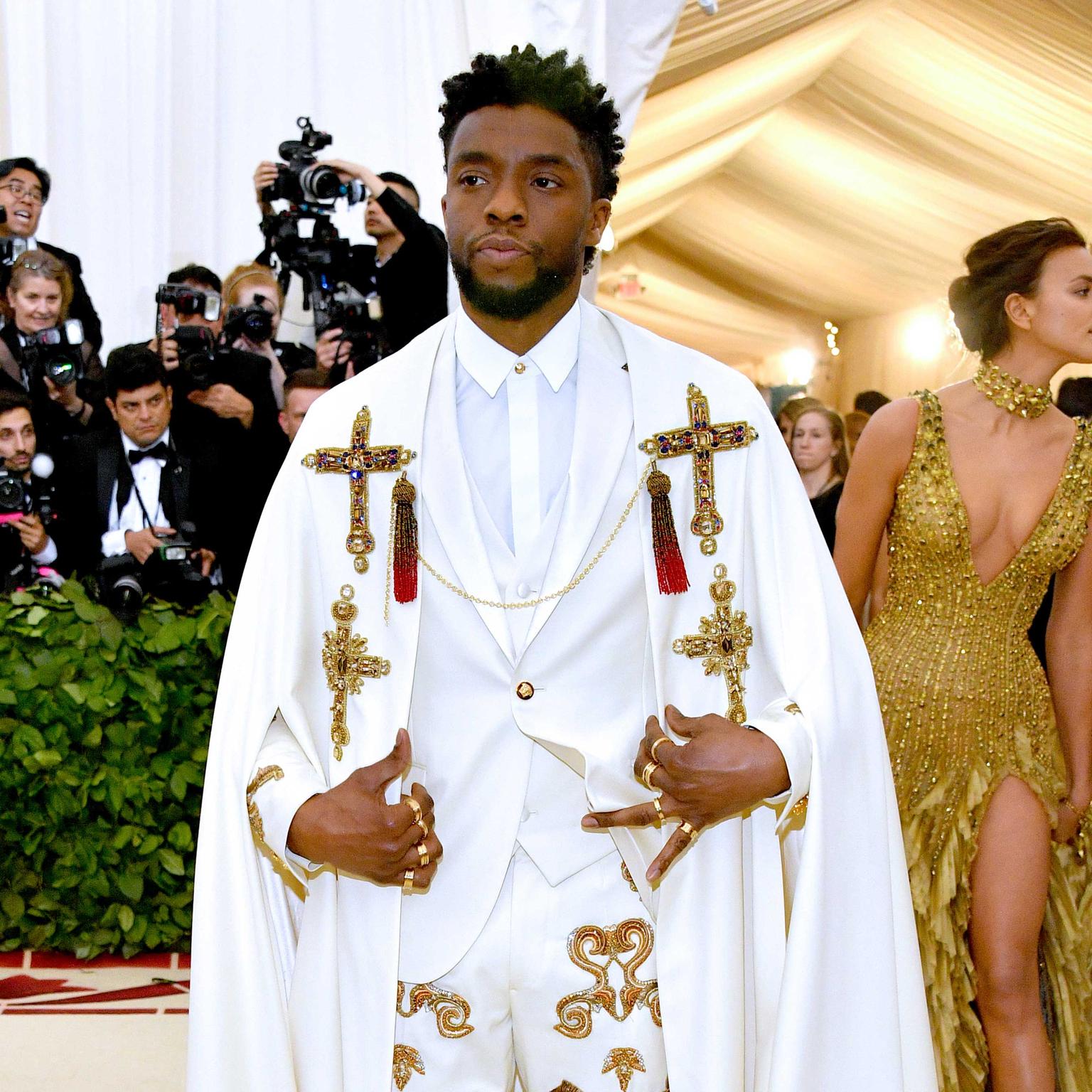 Chadwick Boseman wore Bulgari B.Zero1 rings at the Met Gala 2018. Credit: Getty Images