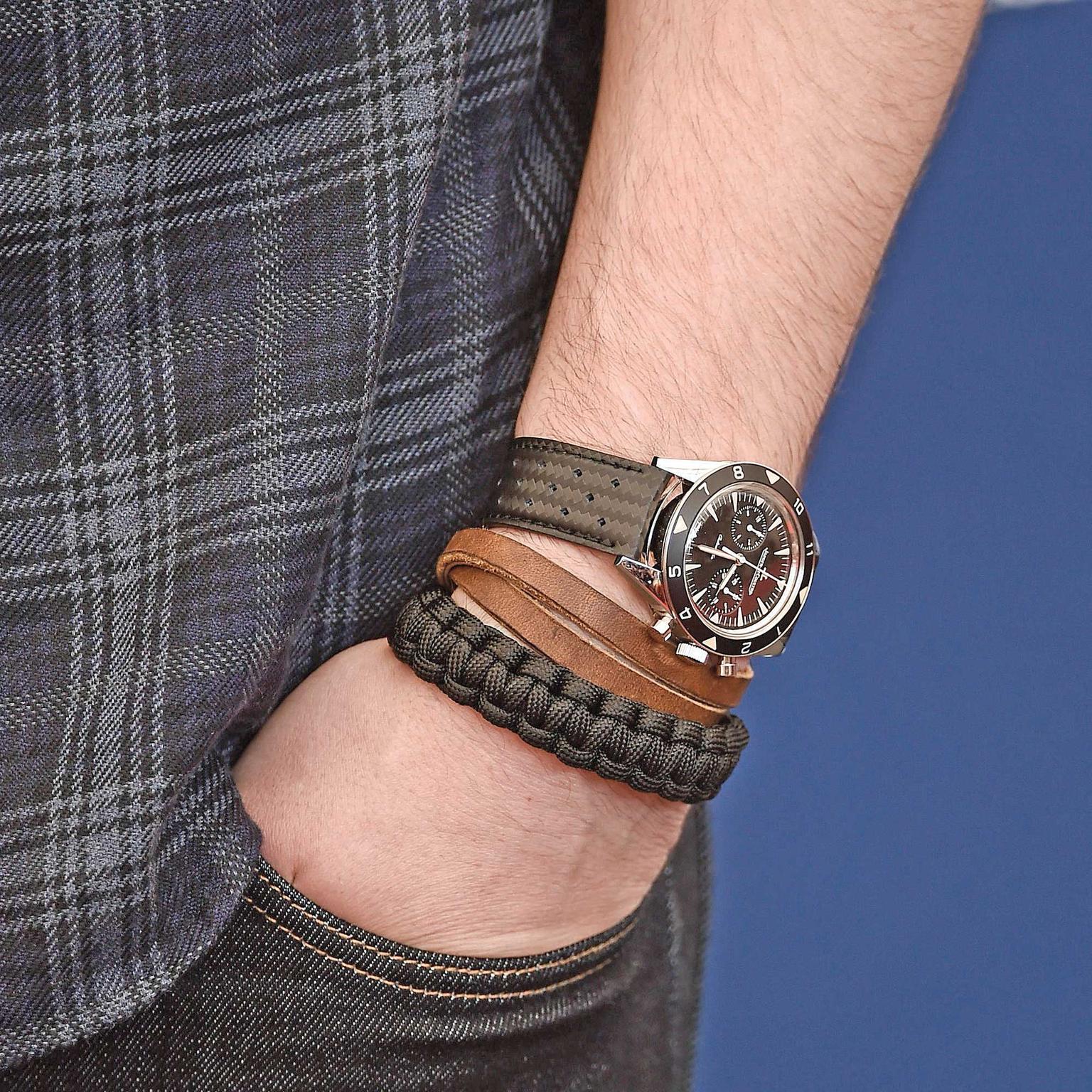 Actor Nicholas Hoult wearing the Jaeger-LeCoultre Deep Sea Chronograph