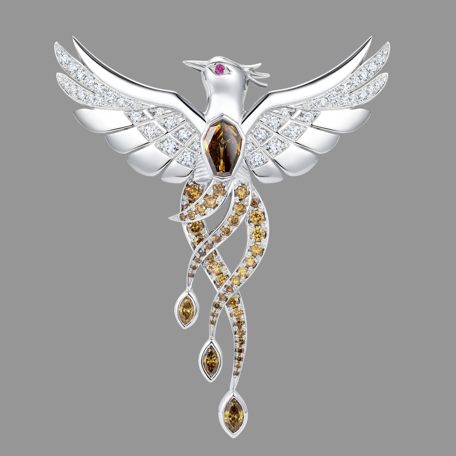 Phoenix cognac diamond necklace by Hirsh