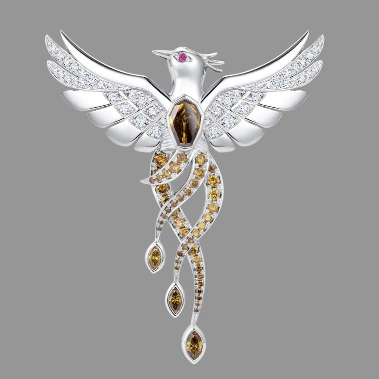 Phoenix cognac diamond necklace by Hirsh