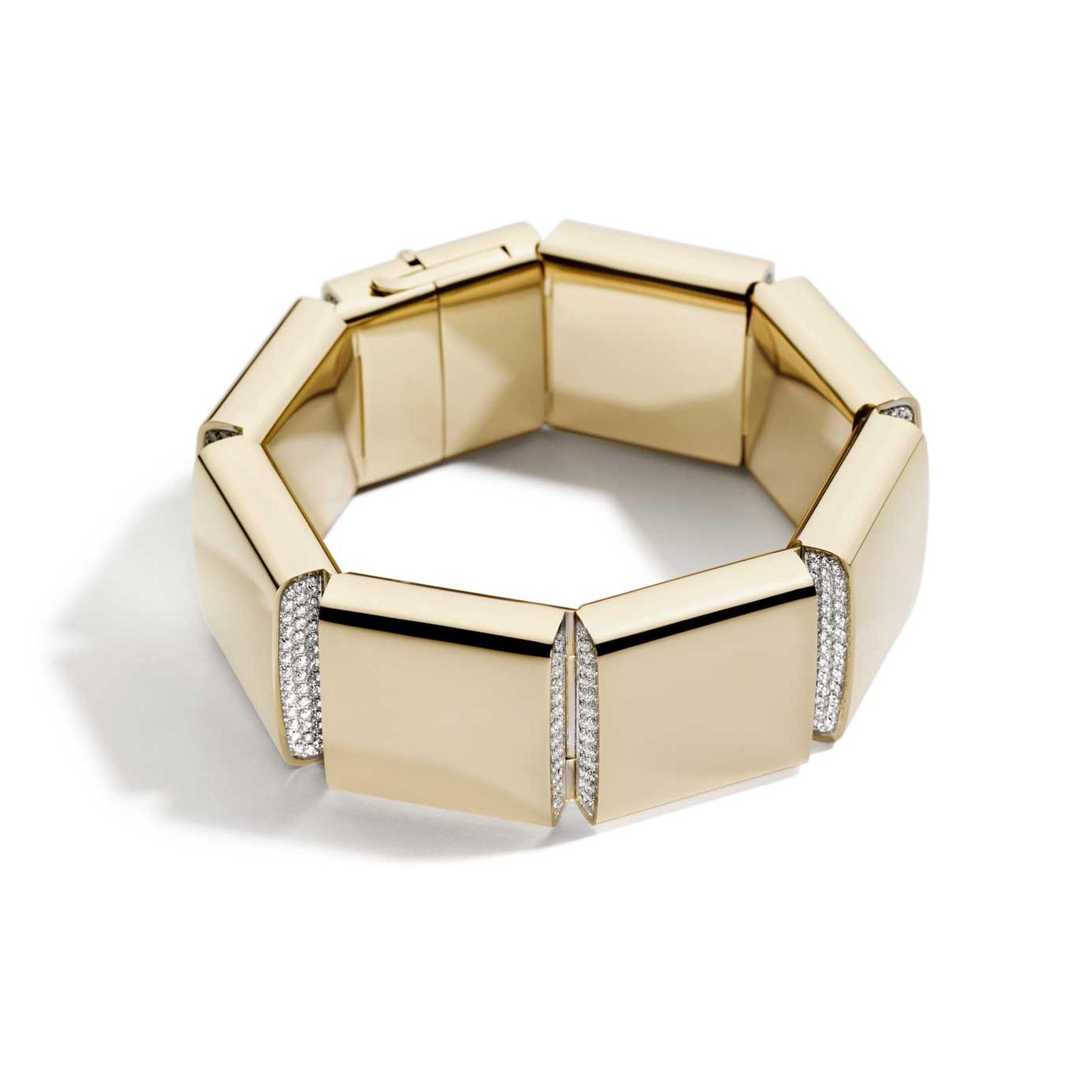 Vhernier Carré bracelet in rose gold and diamonds 