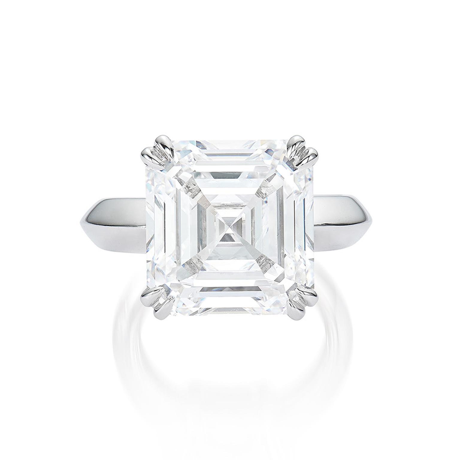 Lot 665 - Emerald-cut D-Flawless diamond ring - Phillips Auction 5 June 2021