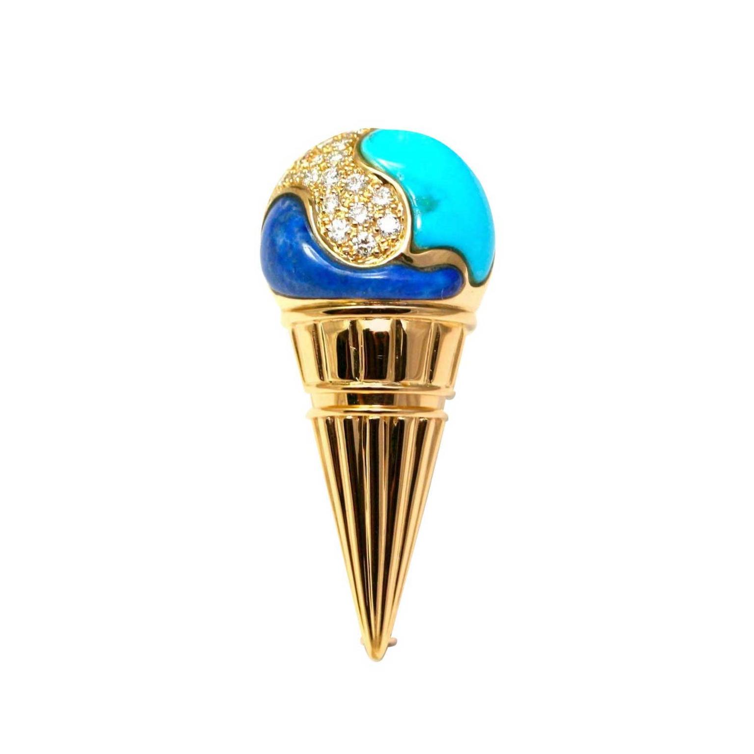 Vintage 1980s Bulgari ice cream brooch